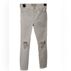 Free People Ivory Denim distressed jeans
